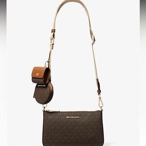 Michael Kors Jet Set Logo Crossbody Bag with Case for Apple AirPods Pro